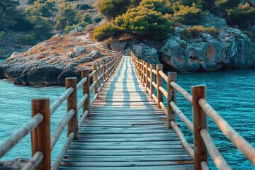 Wooden Bridge Over Water