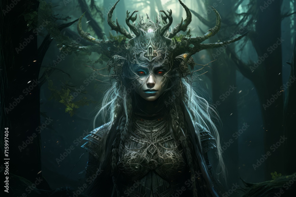 Wall mural wise elven druid - generative ai