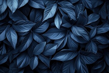 Blue Leaves on Wall