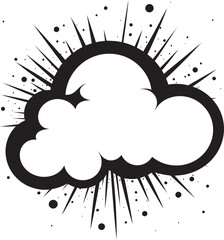 Speech Bubble Symphony PopArt Black Icon with 80 Words Wordplay Wonderland 80 Words in Pop Culture Cloud Logo