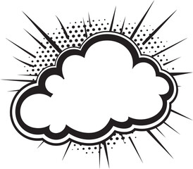 Word Wonderland PopArt Speech Cloud Logo in Black Whirlwind Words Dynamic Comic Bubble Vector Design