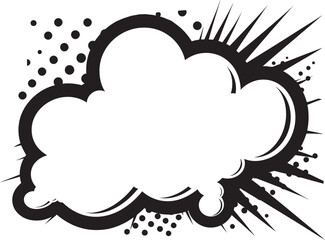 Dynamic Discourse 80 Words in a PopArt Speech Bubble Logo Whirlwind of Words 80 Words Pop Culture Cloud Black Design