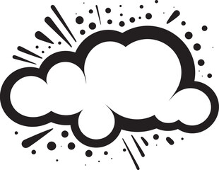 Whirlwind Words Dynamic Black Comic Bubble Vector Bold Banter Retro PopArt Speech Cloud Icon Design