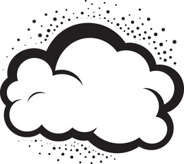 Comic Creation Vector Black Speech Bubble Emblem Expressive Encounter PopArt Speech Cloud Logo