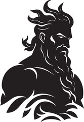 Godly Waves Poseidons Logo Takes Form in Elegant Black Poseidons Legacy Black Vector Icon Design Unveiled in 80 Words