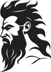 Sea God Symbol Poseidons Black Vector Icon in 80 Words Tidal Titan Poseidons Logo Design Resplendent in Black