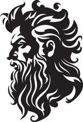 Obraz na płótnie Canvas Aqua Monarch Poseidon Gods Iconic Black Emblem in 80 Words Sea Sovereignty Poseidons Black Iconic Vector Design Emerges