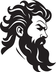 Poseidons Embrace Black Iconic Vector Logo Unveiled in 80 Words Ocean Ruler Poseidon Gods Regal Emblematic Black Icon Design