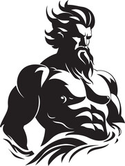 Poseidons Majesty Vector Logo Design Resplendent in Black Godly Waves Poseidons Logo Takes Form in Elegant Black