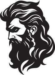 Aqua Monarch Poseidons Emblematic Black Icon in 80 Words Sea Sovereign Poseidons Vector Logo Resplendent in Black