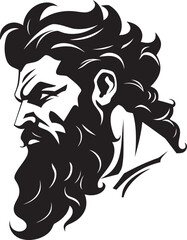 Poseidons Crest Iconic Black Logo Design Unveiled in 80 Words Sea God Symbol Poseidons Black Vector Icon in 80 Words