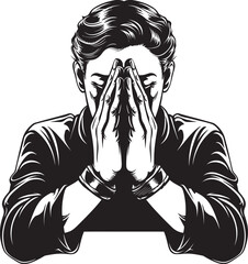 Devotion Defined Praying Woman Hands Icon in Black Vector Graceful Glyphs Vector Logo of Praying Womans Hands in Black