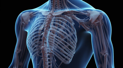 Free_photo_3D_male_medical_figure_showing_shoulder - obrazy, fototapety, plakaty