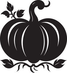 Alluring Autumn Elegant Black Vector Pumpkin Icon Design Spine Chilling Shapes Iconic Pumpkin Logo in Black Vector