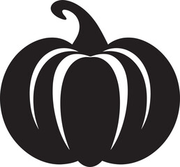 Haunting Harvest Vector Black Pumpkin Logo Icon Alluring Autumn Elegant Black Vector Pumpkin Icon Design