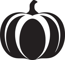 Harvest Hues Black Iconic Pumpkin Vector Design Frightful Flourish Black Icon of Pumpkin Logo in Vector