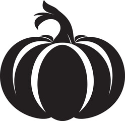 Haunted Harvest Vector Black Pumpkin Logo Icon Enigmatic Essence Minimalistic Pumpkin Icon Design in Black Vector