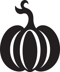 Spooky Symmetry Iconic Black Pumpkin Icon in Vector Creepy Carving Elegant Vector Design of Black Pumpkin Icon