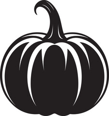 Ghostly Gourds Black Icon Design of Pumpkin Logo in Vector Eerie Essence Minimalistic Pumpkin Icon Design in Black Vector