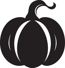 Harvest Shadows Elegant Vector Design of Black Pumpkin Logo Midnight Harvest Black Icon Design of Pumpkin Logo in Vector
