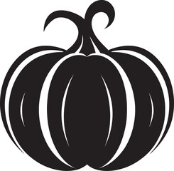 Ghostly Glow Black Iconic Pumpkin Vector Design Harvest Shadows Elegant Vector Design of Black Pumpkin Logo