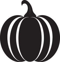 Haunted Harvest Black Icon of Pumpkin Logo in Vector Eerie Essence Minimalistic Pumpkin Icon Design in Black Vector