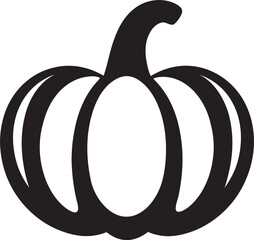 Creepy Carving Elegant Black Vector Pumpkin Icon Design Frightful Flourish Black Iconic Pumpkin Vector Design