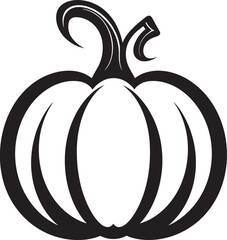 Alluring Autumn Black Icon of Pumpkin Logo in Vector Ghostly Glow Elegant Black Vector Pumpkin Logo Design