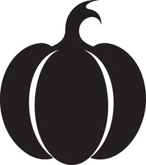 Haunted Harvest Vector Black Pumpkin Logo Icon Alluring Autumn Elegant Black Vector Pumpkin Icon Design