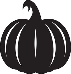 Spine Chilling Shapes Iconic Pumpkin Logo in Black Vector Ghostly Gourds Black Icon Design of Pumpkin Logo in Vector