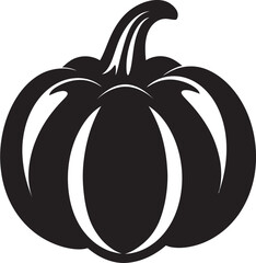 Ghostly Gourds Black Icon Design of Pumpkin Logo in Vector Eerie Essence Minimalistic Pumpkin Icon Design in Black Vector