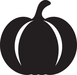 Sinister Squash Pumpkin Logo Design in Black Vector Harvest Shadows Black Iconic Pumpkin Vector Design
