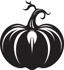 Phantom Pumpkin Elegant Black Vector Pumpkin Icon Design Eerie Emblem Minimalistic Pumpkin Icon Design in Black Vector