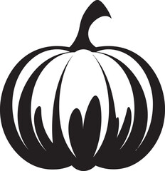 Enigmatic Essence Black Vector Design of Pumpkin Logo Spooky Symmetry Iconic Black Pumpkin Icon in Vector
