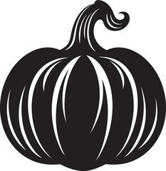 Harvest Hues Black Iconic Pumpkin Vector Design Ghostly Gourd Elegant Vector Design of Black Pumpkin Logo