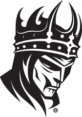 Somber Shieldbearer Elegant Vector Sad Knight Soldier Emblem in Black Wistful Watchman Black Vector Icon Design for Sad Knight Soldier Logo