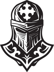 Wistful Watchman Black Vector Icon Design for Sad Knight Soldier Logo Regretful Knightfall Iconic Sad Knight Soldier Logo in Black Vector