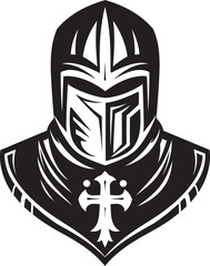 Weeping Warrior Black Icon Design for Vector Sad Knight Soldier Emblem Shadowed Sorrow Vector Black Icon Design for Sad Knight Soldier Logo