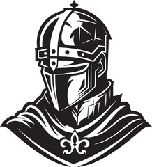 Noir Grief Elegant Black Design for Vector Sad Knight Soldier Mourning Monarch Black Icon Design for Vector Sad Knight Soldier Logo