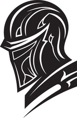 Noir Mourner Elegant Black Design for Vector Sad Knight Soldier Crestfallen Cavalier Vector Black Icon Design for Sad Knight Soldier Logo