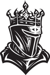 Shadowed Sorrow Vector Black Icon Design for Sad Knight Soldier Mourning Majesty Black Icon Design for Vector Sad Knight Soldier Emblem