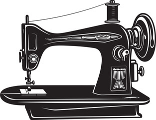 Precision Embroidery Elegant Vector Design for Black Sewing Machine ThreadCraft Essence Vector Black Icon Design for Sleek Sewing Machine Logo