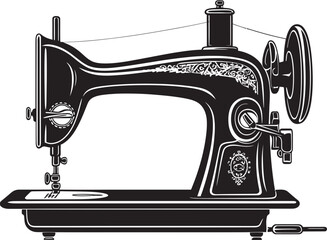 Needlework Noir Vector Black Icon Design for Chic Sewing Machine Monochromatic Masterpiece Black Icon Design for Vector Sewing Machine