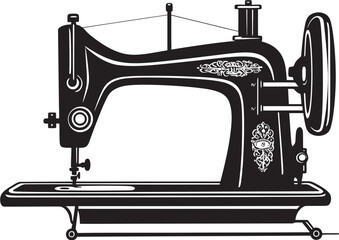 Chic Couture Vector Black Icon Design for Sleek Sewing Machine Sleek Stitchery Elegant Black Vector Sewing Machine Logo