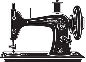 Sleek Sewing Vector Black Icon Design for Tailored Sewing Machine Stylish Stitcher Elegant Vector Design for Black Sewing Machine