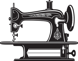 Monochrome Mastery Elegant Vector Design for Black Sewing Machine Needle Noir Vector Black Icon Design for Sleek Sewing Machine