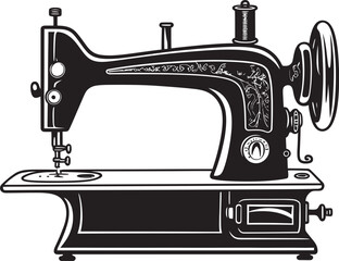 Monochromatic Mastery Black Icon Design for Vector Sewing Machine Stylish Seamstress Elegant Vector Design for Black Sewing Machine