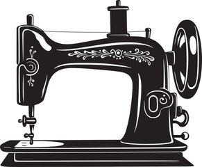 Sleek Stitcher Vector Black Icon Design for Tailored Sewing Machine Precision Pintucks Elegant Vector Design for Crafty Sewing Machine Logo