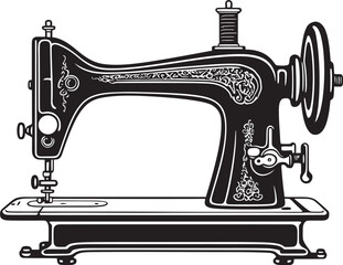 Needlework Noir Vector Black Icon Design for Chic Sewing Machine Monochromatic Masterpiece Black Icon Design for Vector Sewing Machine
