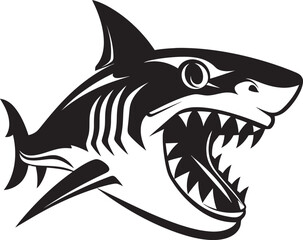Silent Sea Ruler Elegant Vector Design for Dynamic Shark Ferocious Fins Vector Black Icon Design for Black Shark